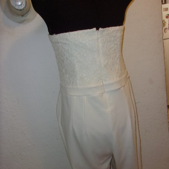 EXPRESS BEIGE STRAPLESS JUMPSUIT 14 - Picture 5 of 6